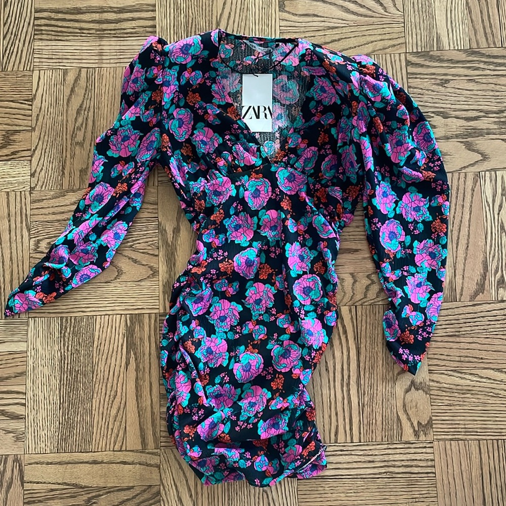 Zara NWT printed mini dress